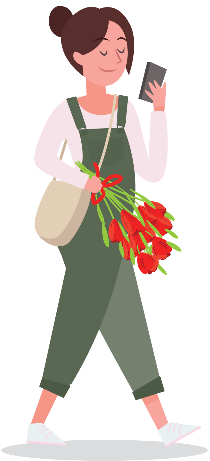 Girl Buying Flowers